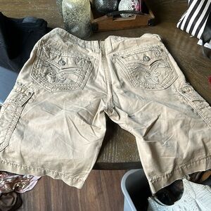 Men Rock Revival Kahki cargo shorts